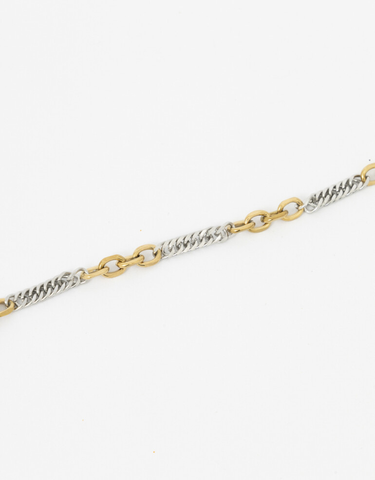 Pulseras Flexibles Metal Pulsera Acero Biplating - Combinacion Bicolor