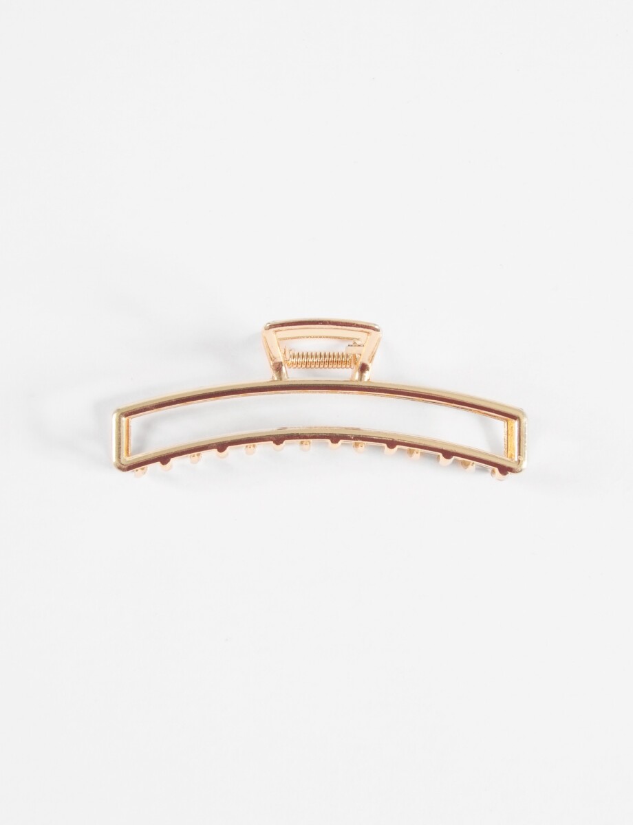 Broche rectangular metálico largo - dorado 