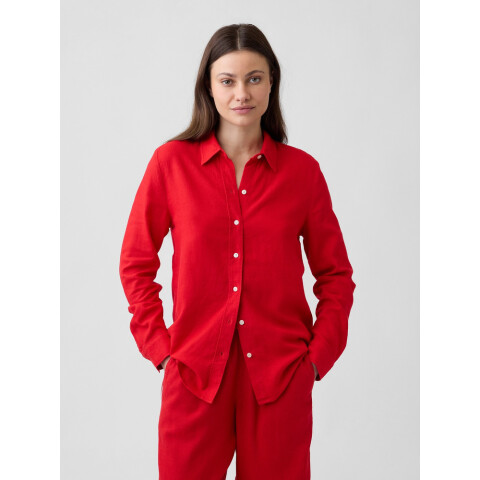 V-LINEN EASY SHIRT PURE RED V2