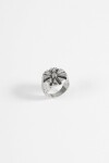 Anillo sello sol plateado