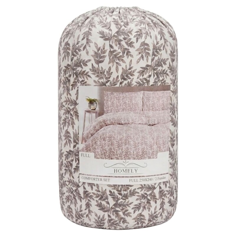 JGO EDREDON HOJAS GRIS FULL 250X240CM 3PZ Unica