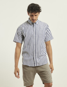 012530 CAMISA HARRINGTON LABEL Blanco/azul Osc