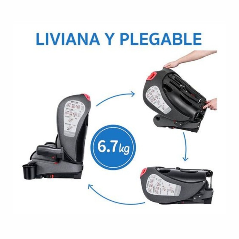Silla butaca para auto Bebesit Smart plegable con posavaso hasta 36kg Gris