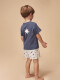 Camiseta Azul Con Estampado Estrella Cru Azul Medio Oscuro