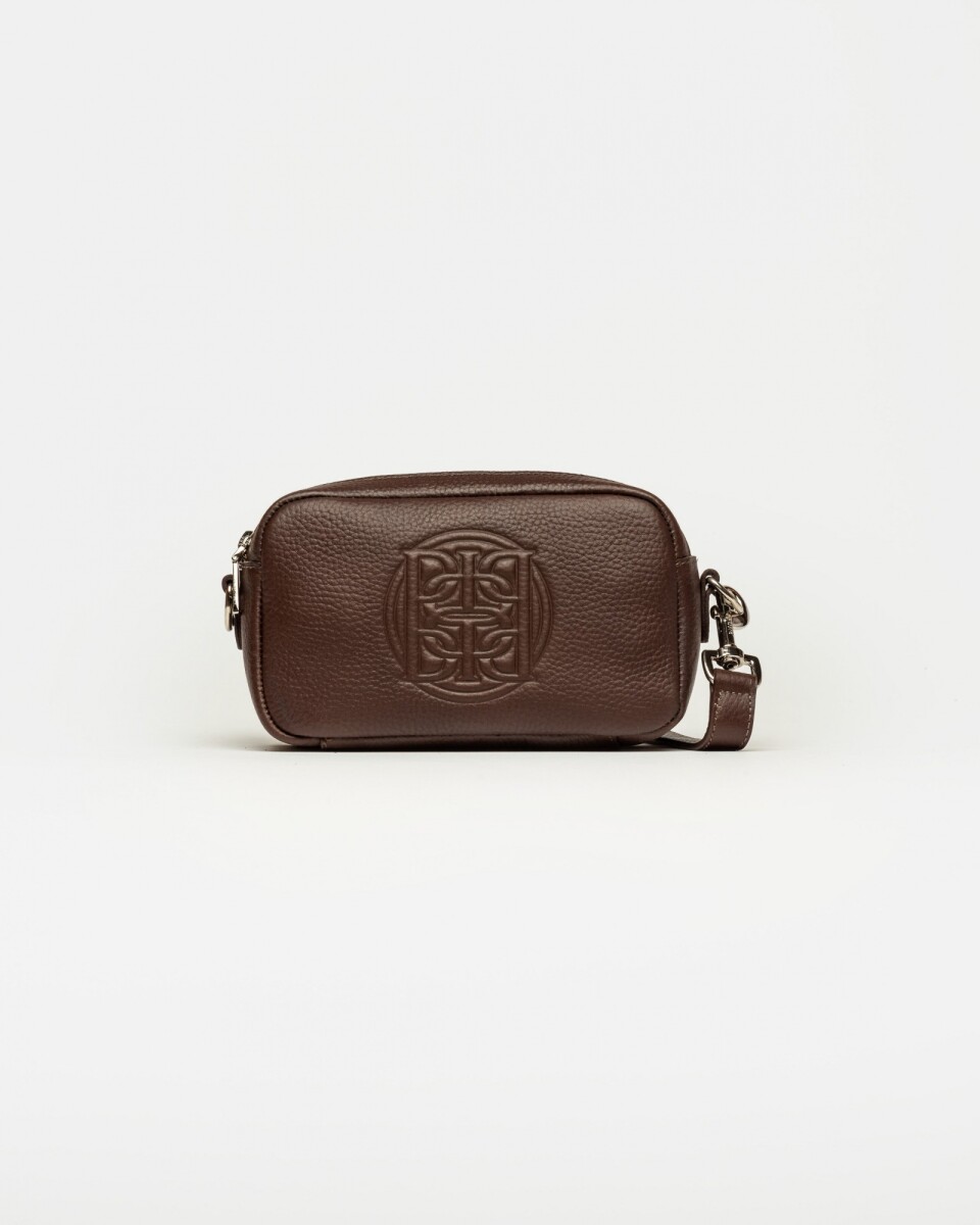 Bandolera New Eterial en Cuero Graneado - Chocolate 