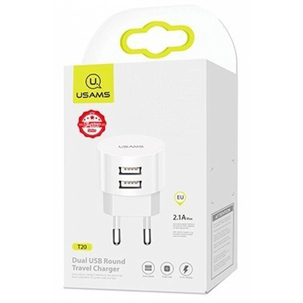 Cargador Usams Us-t20 2 Usb Tipo C CARGADOR USB 2EN1 CON CABLE TIPO C