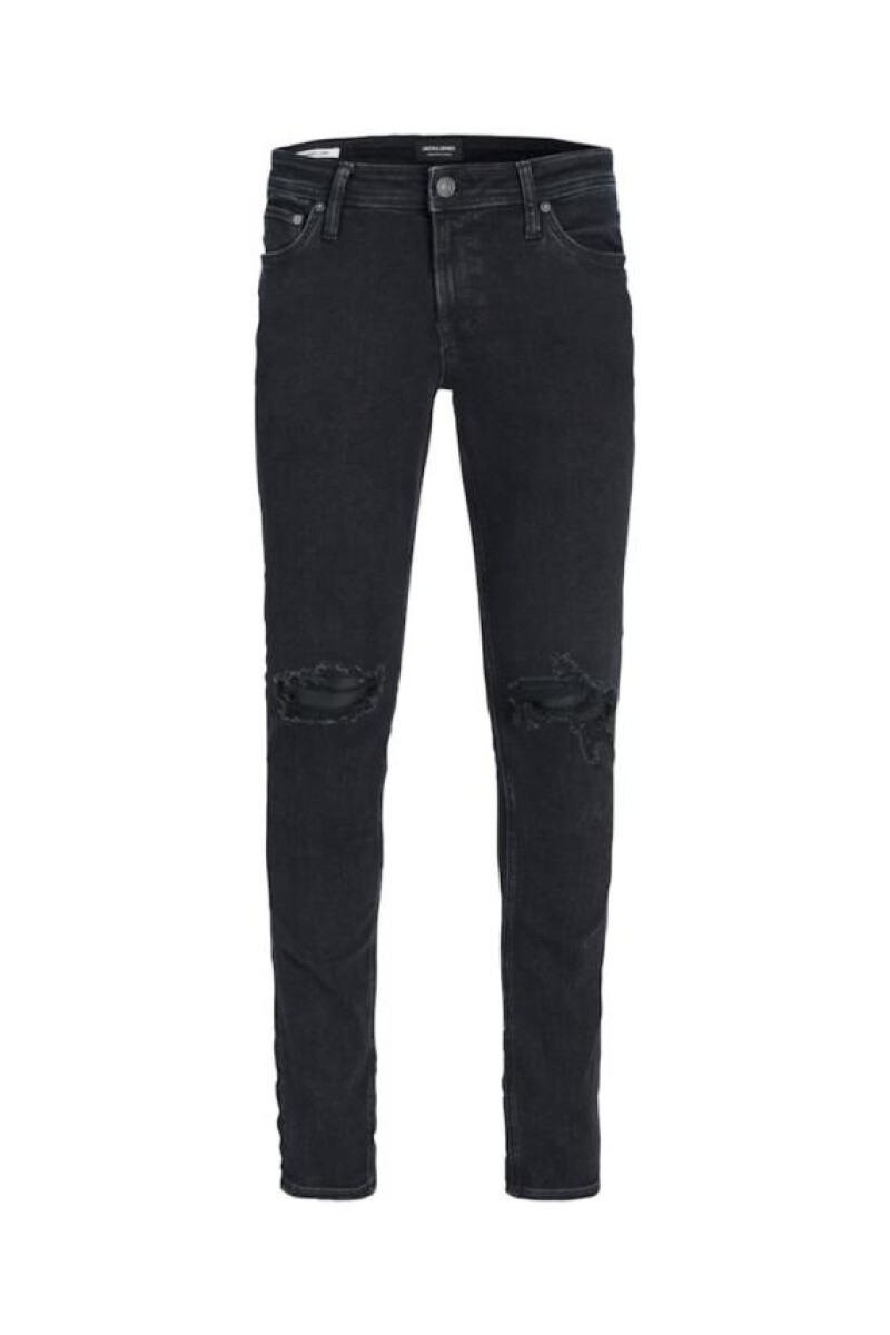 Jeans Skinny Fit "liam" Con Roturas - Black Denim 
