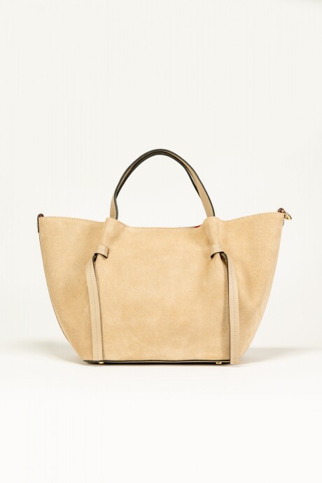 Cartera de gamuza Daily Beige