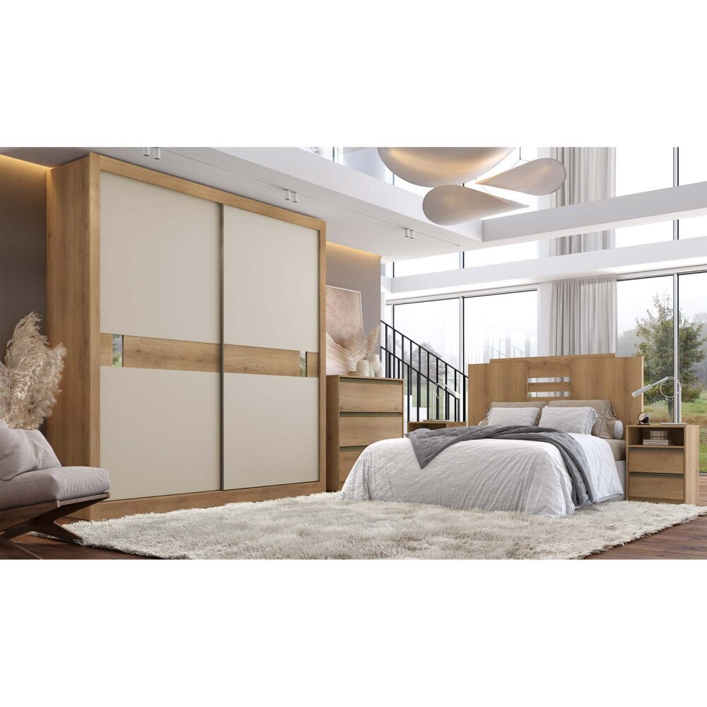 PLACARD COPENHAGEN 2 PUERTAS MDP NATURAL-BEIGE NATURAL/OFFWHITE