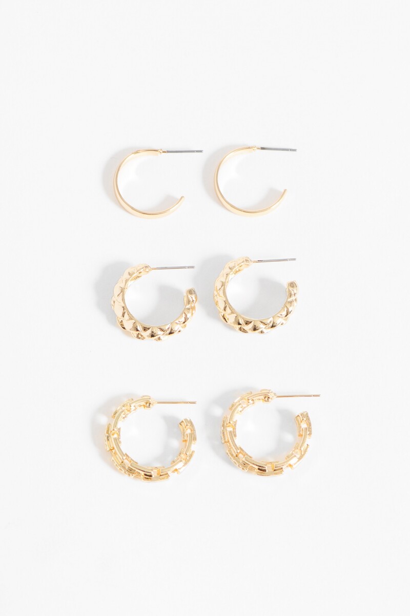 Set de aros cadena dorado
