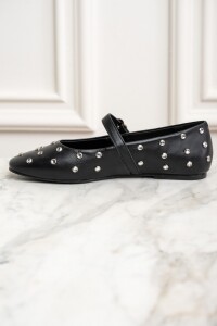 Balerina Cuero Apliques Negro
