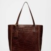 Shopper Vera En Cuero Grabado Croco Red Tabaco