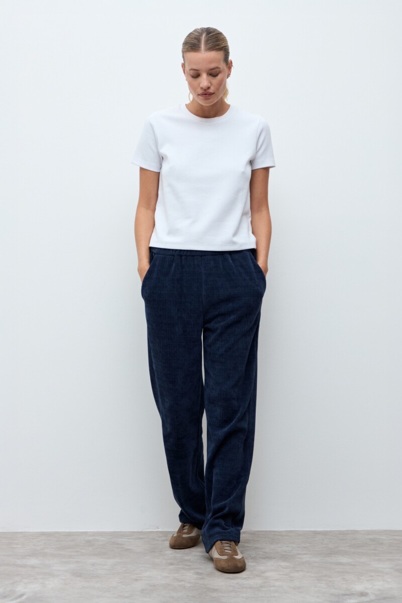 Jogger acanalado azul marino