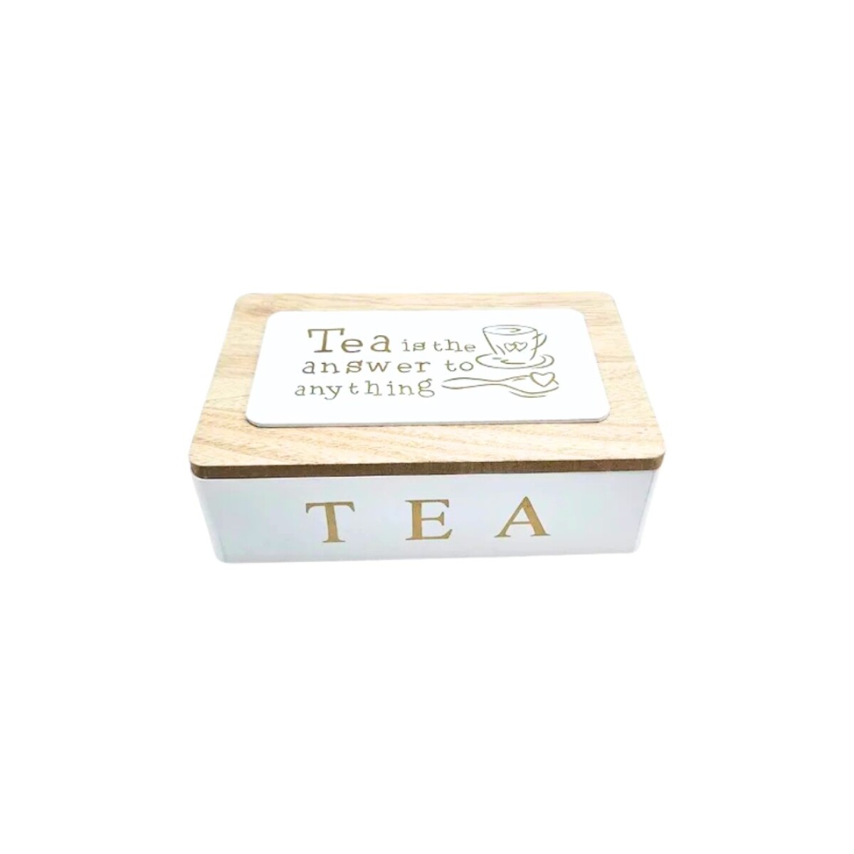 CAJA DE MADERA PARA TE 23X15X7CM - BLANCO 