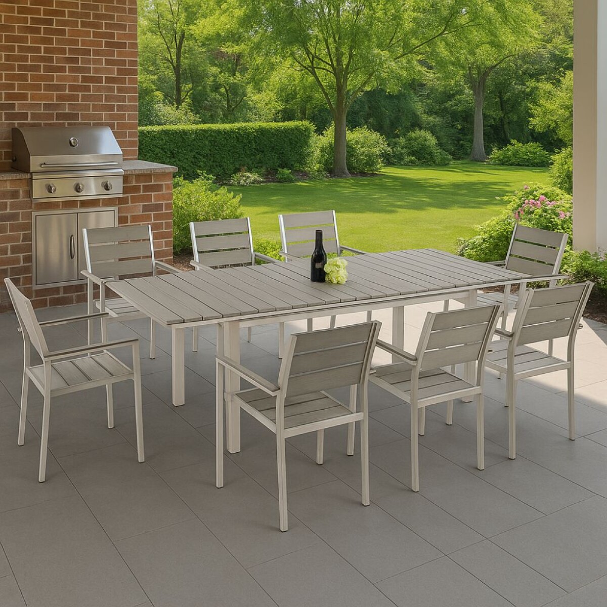 Mesa extensible Zestaw con 8 sillas 