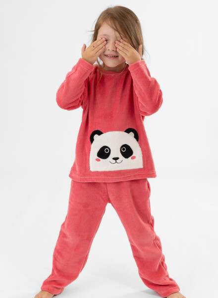 Pijama infantil coral panda bear Fucsia