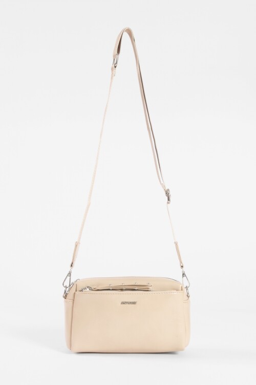 Bandolera basic con cierres beige