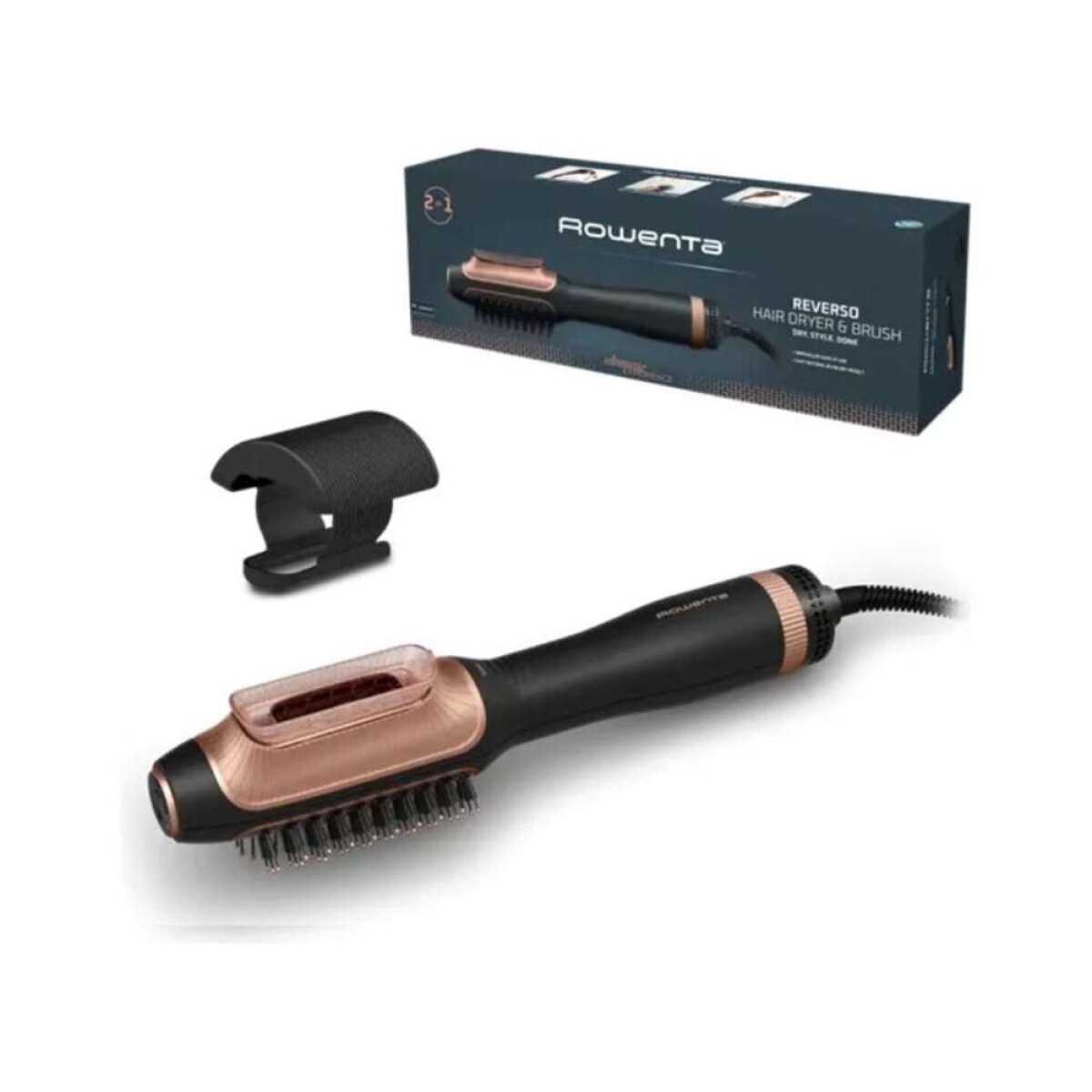 Secador y cepillo de pelo Rowenta profesional | 2 En 1 - Color negro. 