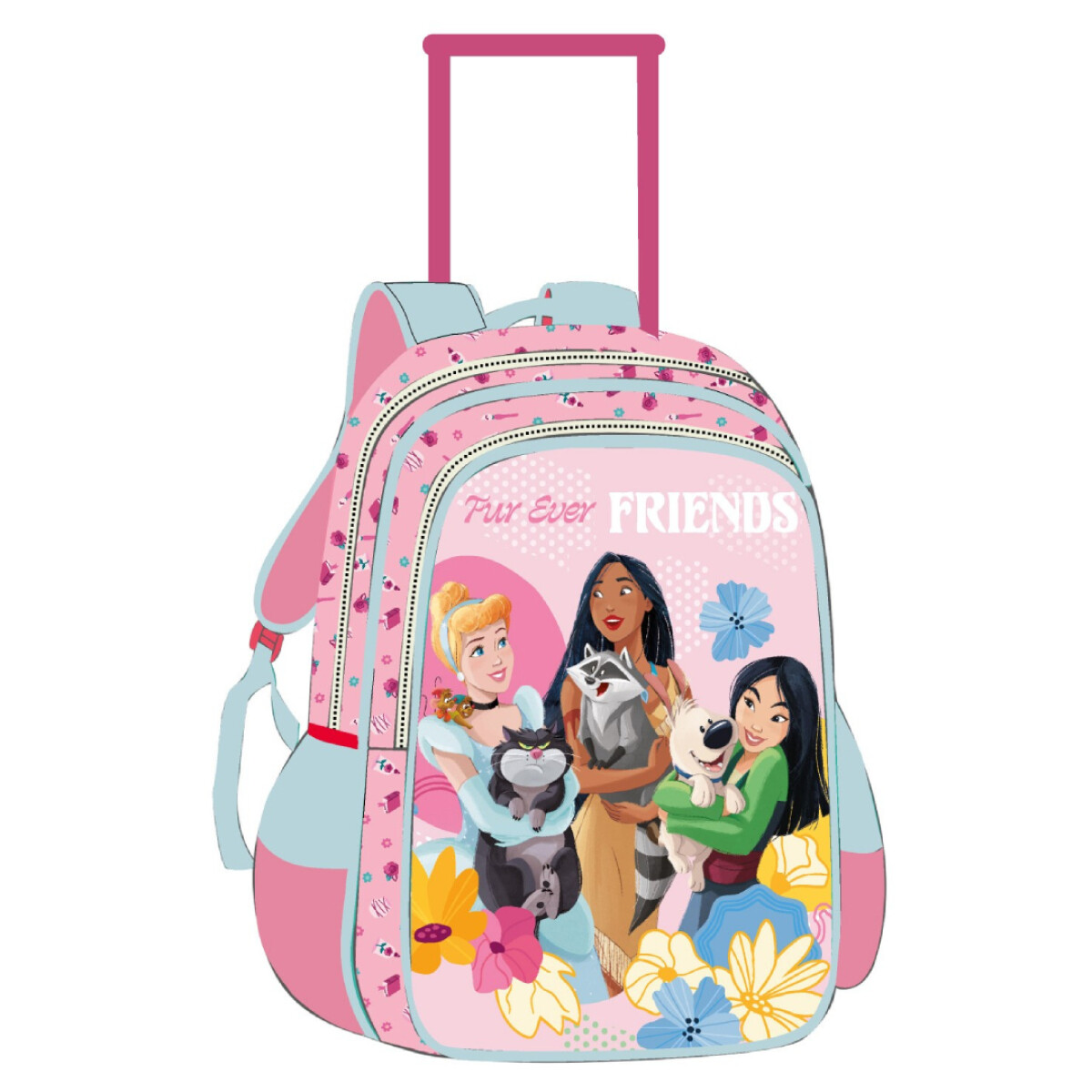 MOCHILA PRINCESAS CON CARRO 30CM 