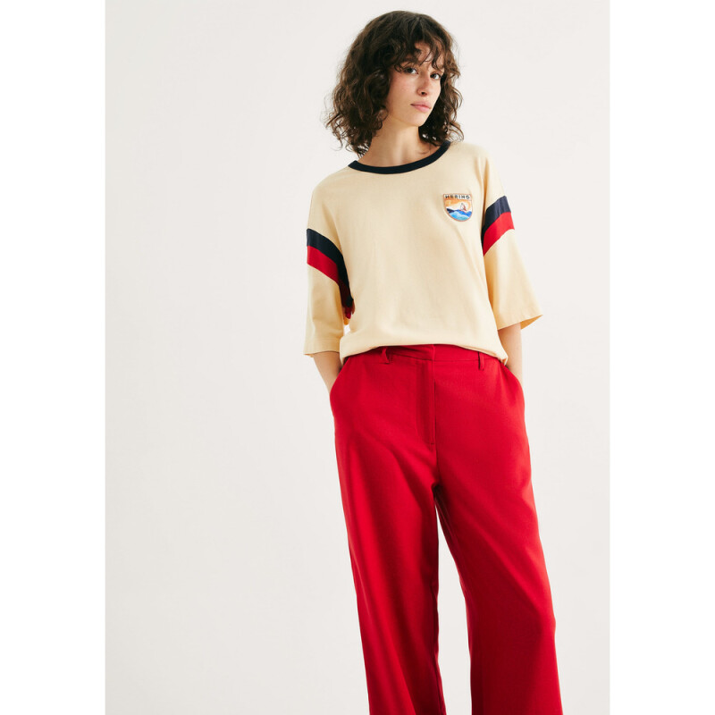 CALCA FEM VERMELHO ESCURO
