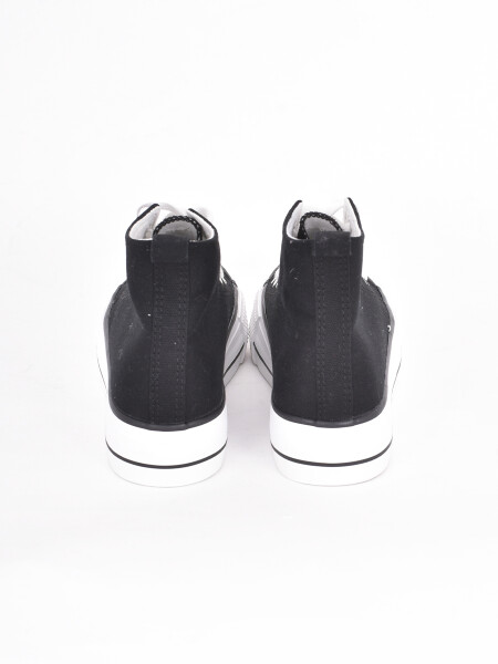 ZAPATILLA PLATAFORMA CAÑA ALTA NEGRO