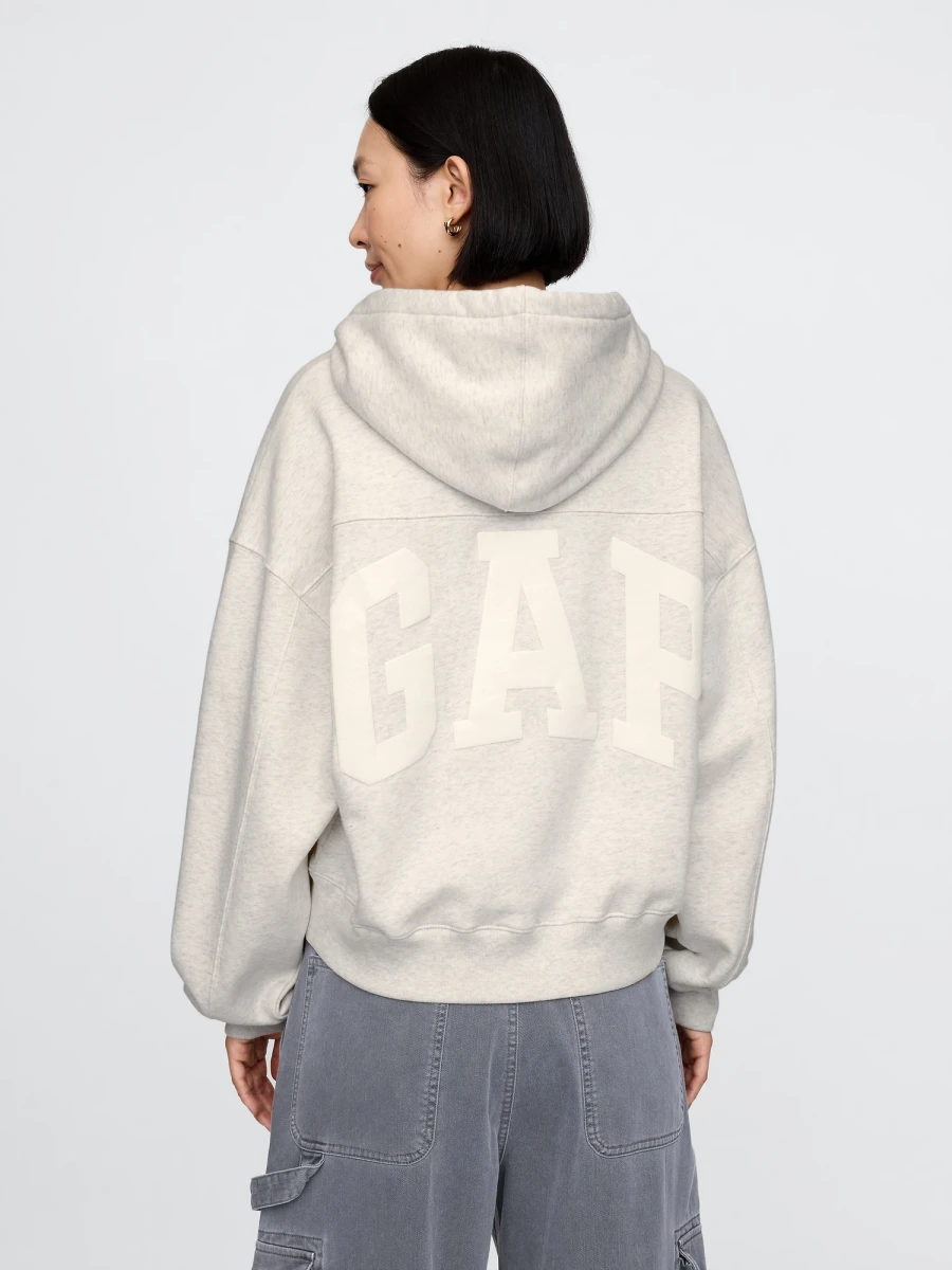 Canguro Logo Gap Cropped Con Felpa Mujer - Pale Grey Heather Bc01 