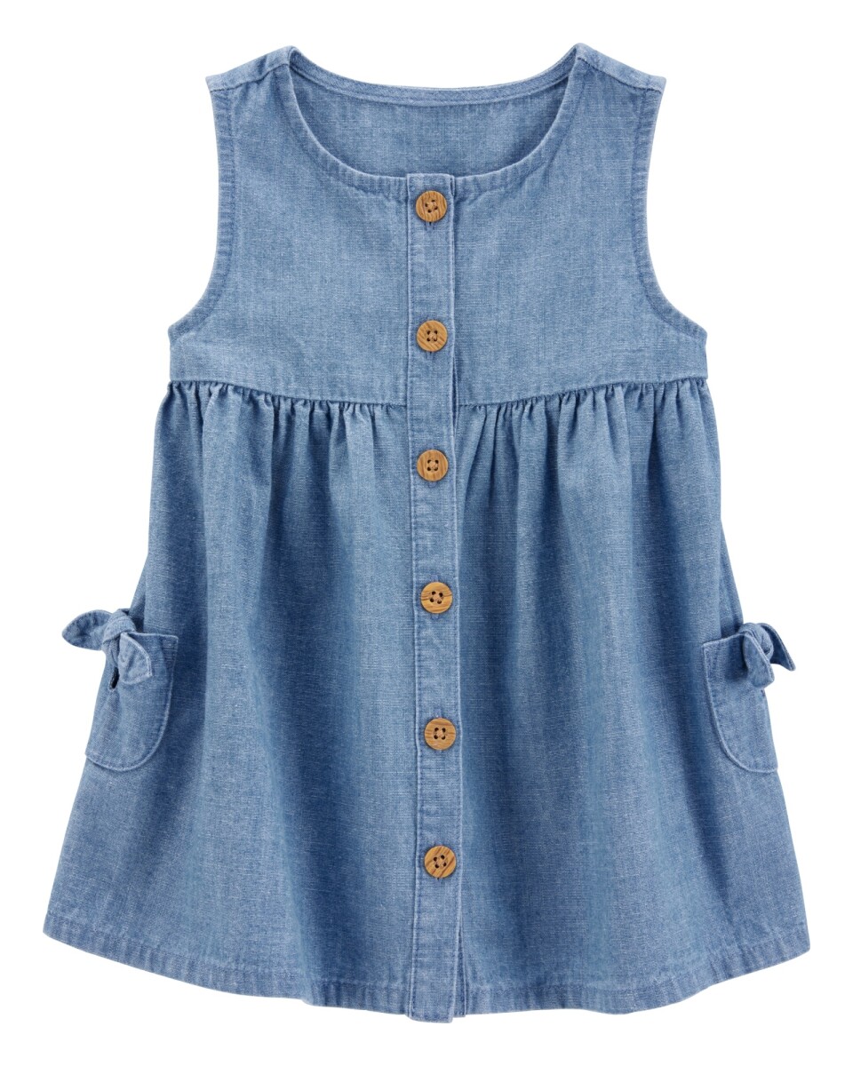 Vestido camisero de chambray 