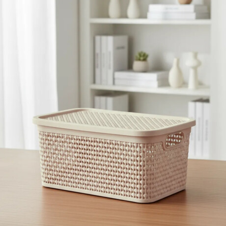 Caja simil ratán 4 lts BEIGE
