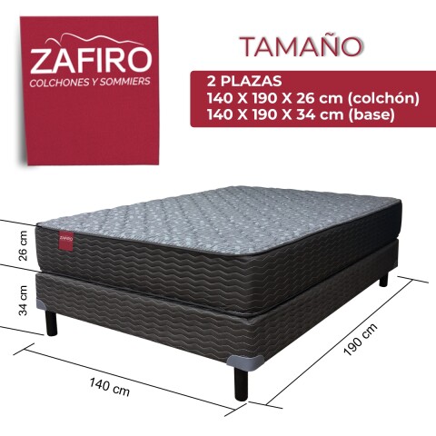 Sommier ZAFIRO - 2 Plazas - Espuma Alta Densidad Reversible - 40x190x26 cm - Hasta 130 Kg - GARANTIA 5 AÑOS Sommier ZAFIRO - 2 Plazas - Espuma Alta Densidad Reversible - 40x190x26 cm - Hasta 130 Kg - GARANTIA 5 AÑOS