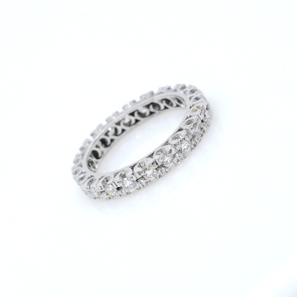 Anillo sin fin en oro 18k blanco y brillantes Anillo sin fin en oro 18k blanco y brillantes