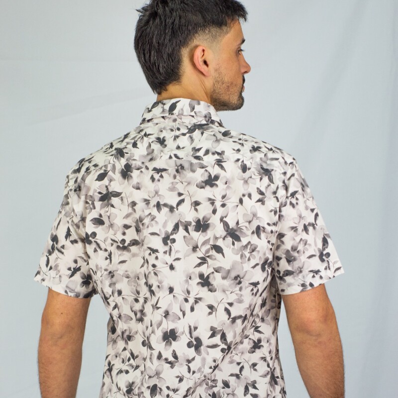Camisa estampada Hawai Black Flower