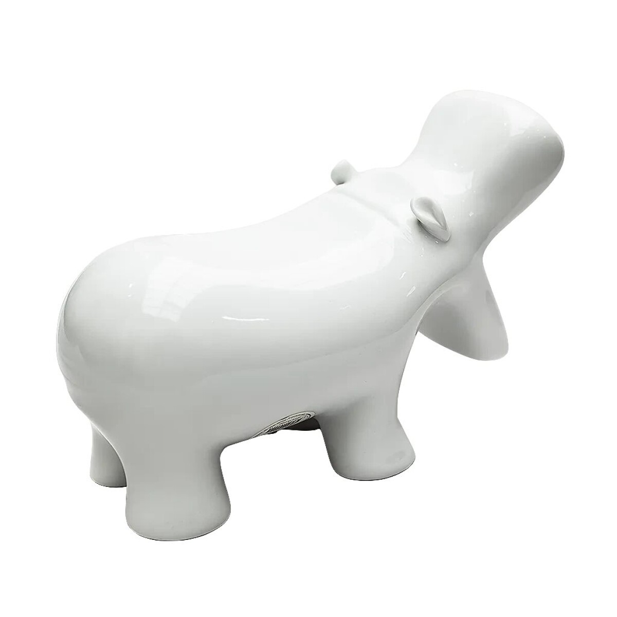 ADORNO ALCANCIA HIPOPOTAMO 28x12x18CM PORCELANA BLANCO 