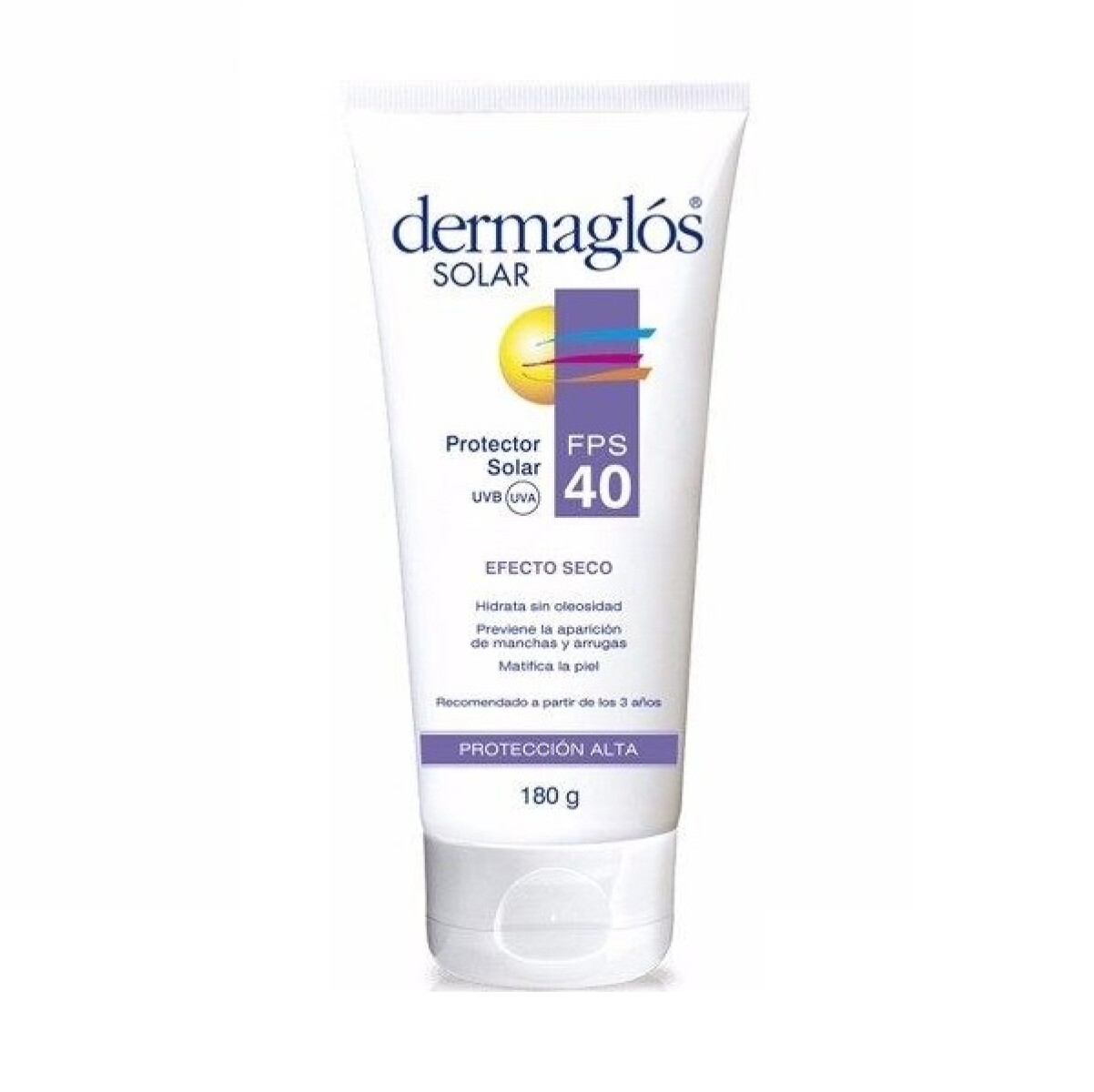 Protector Solar Dermaglós Spf 40 Toque Seco 180 Ml. 