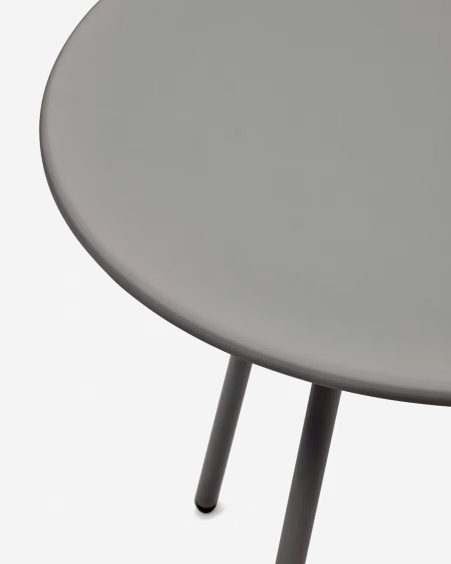 Mesa redonda de exterior Montjoi de acero con acabado gris Ø 70 cm