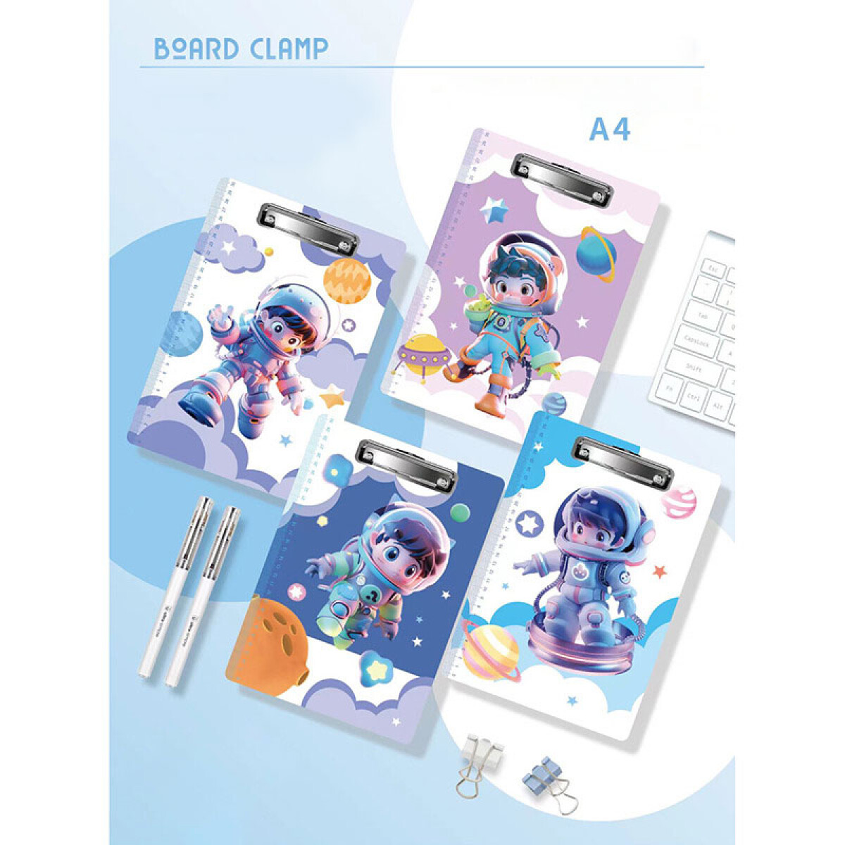 Tabla con pinza diseño astronauta tamaño A4 - Tabla Con Pinza Diseño Astronauta Tamaño A4 