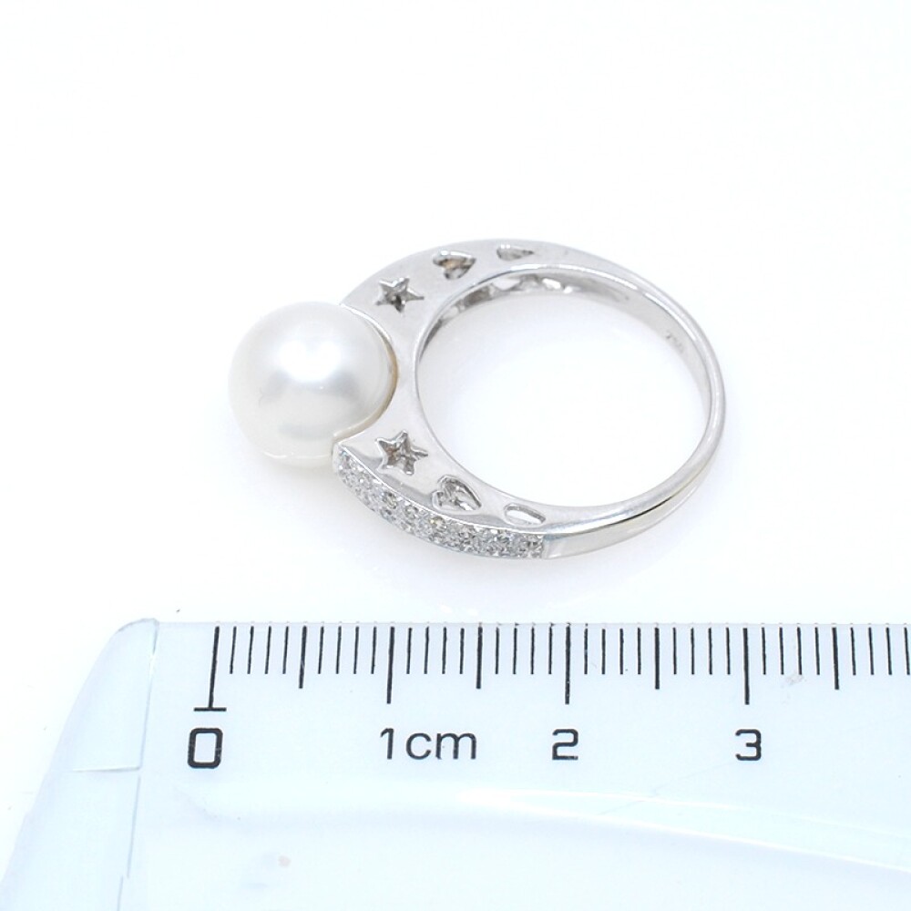Anillo oro 18k blanco,brillantes y perla de cultivo 9,5mm Anillo oro 18k blanco,brillantes y perla de cultivo 9,5mm