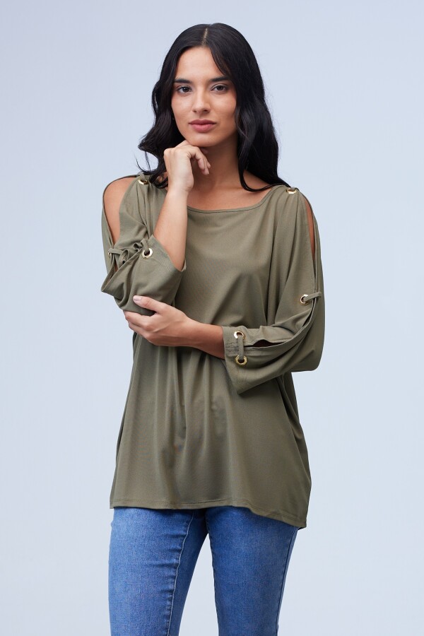 Blusa Oversize Manga Aros OLIVA