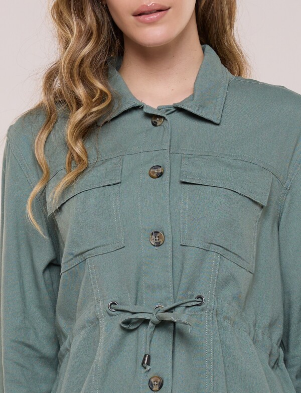 Sobrecamisa Utilitaria Con Cordón Ajustable OLIVA