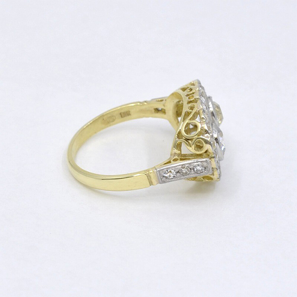 Anillo Antiguo En Oro 18K Y Brillantes Anillo Antiguo En Oro 18K Y Brillantes