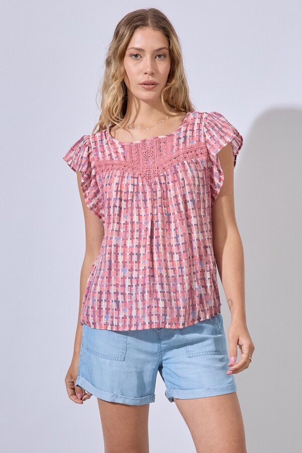 Blusa Puntilla ROJO/MULTI