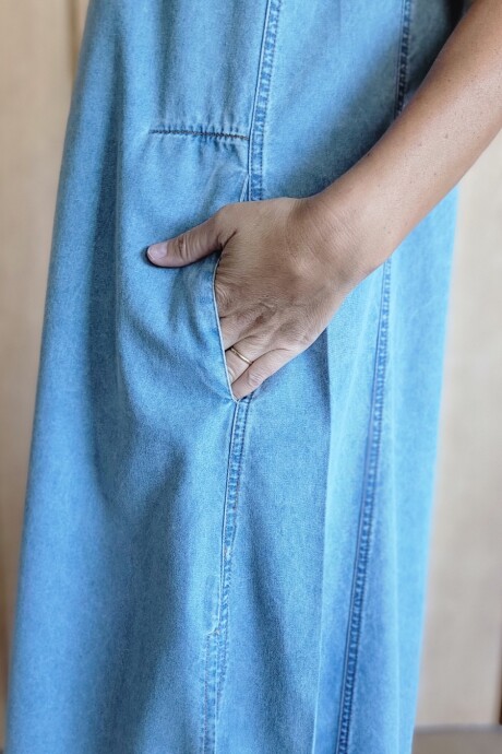 Vestido Formentera Denim fino celeste