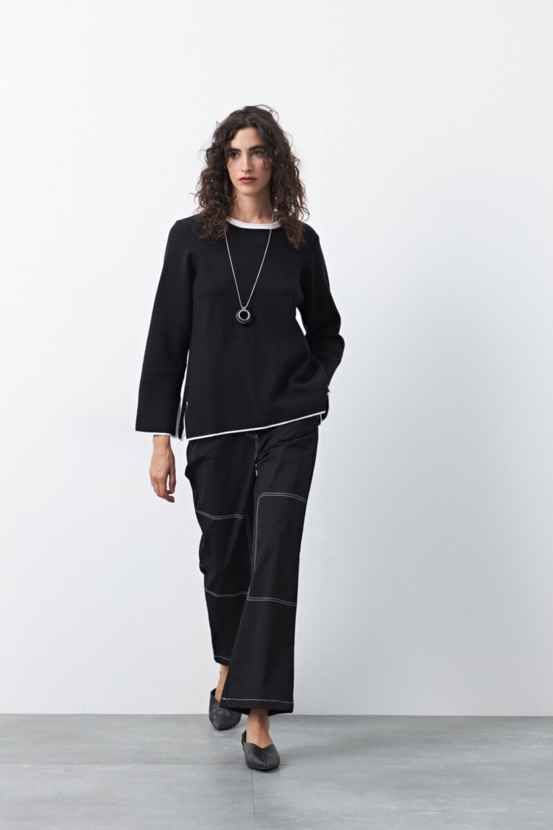 SWEATER GENARO Negro/Blanco