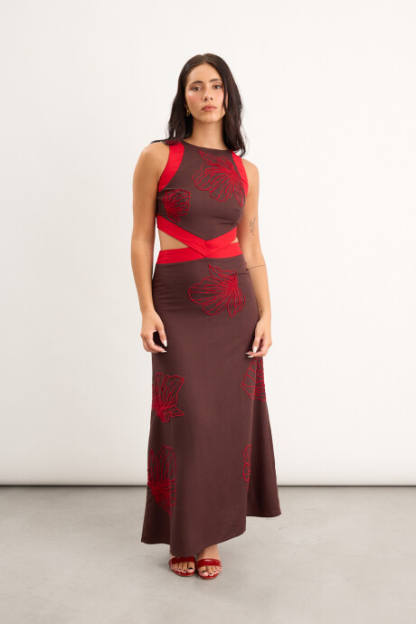Vestido Floresta Marrón