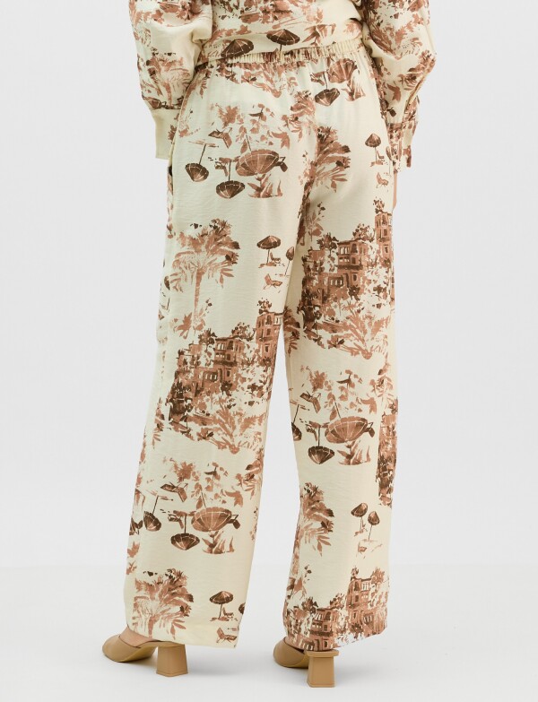 Conjunto Camisa Y Pantalón Estampado MARRON