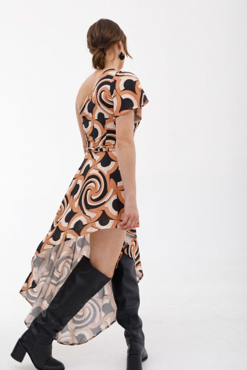 Vestido Salamanca Estampa Camel