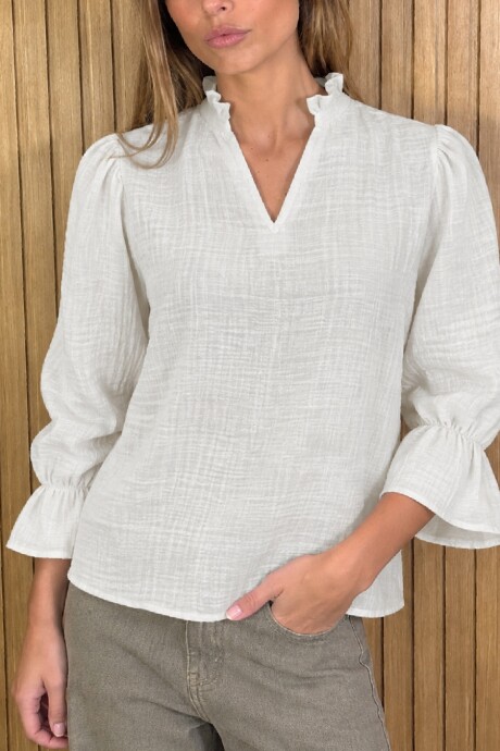 Blusa Copenhague Muselina Crudo