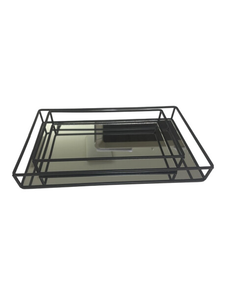 BANDEJA ESPEJO 34x20x4CM METAL NEGRO BANDEJA ESPEJO 34x20x4CM METAL NEGRO