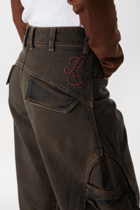 Jean Task Marron Washed