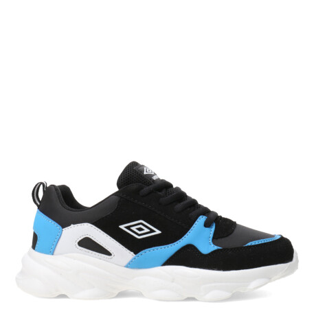 Championes de Niña Umbro Negro - Azul Francia - Blanco