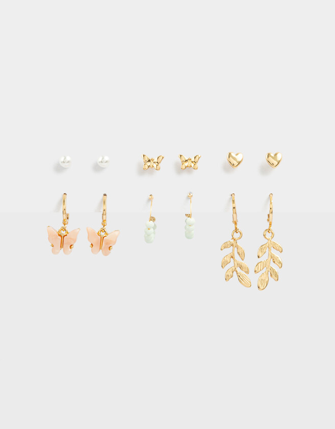 Aros Sets Con Mariposas Set De Aros Con Mariposas - Dorado
